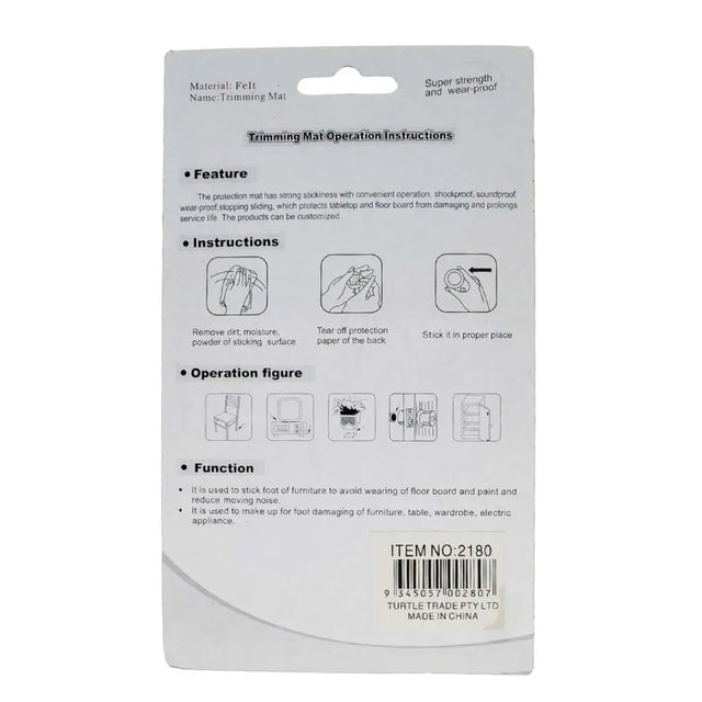 Package of a trimming mat with operation instructions on a white background