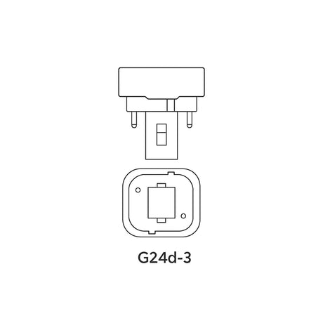 Line drawing of a light fixture with 'G24d-3' label on a white background
