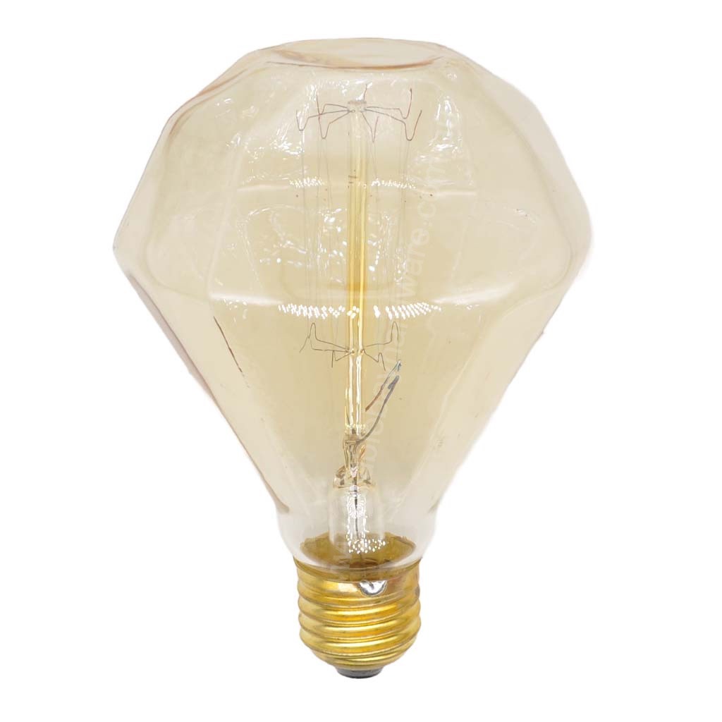 G95 Diamond Filament Vintage Light Bulb E27 240V 40W W/W