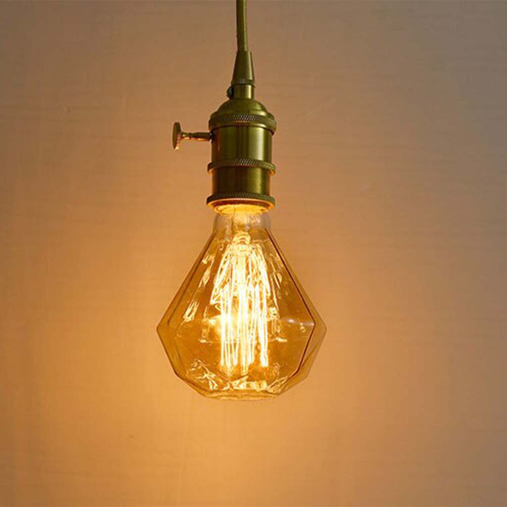 G95 Diamond Filament Vintage Light Bulb E27 240V 40W W/W