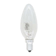 Clear light bulb with GE logo on a white background