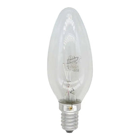 Clear light bulb on a white background