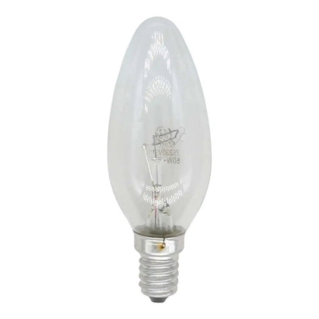 Clear light bulb on a white background