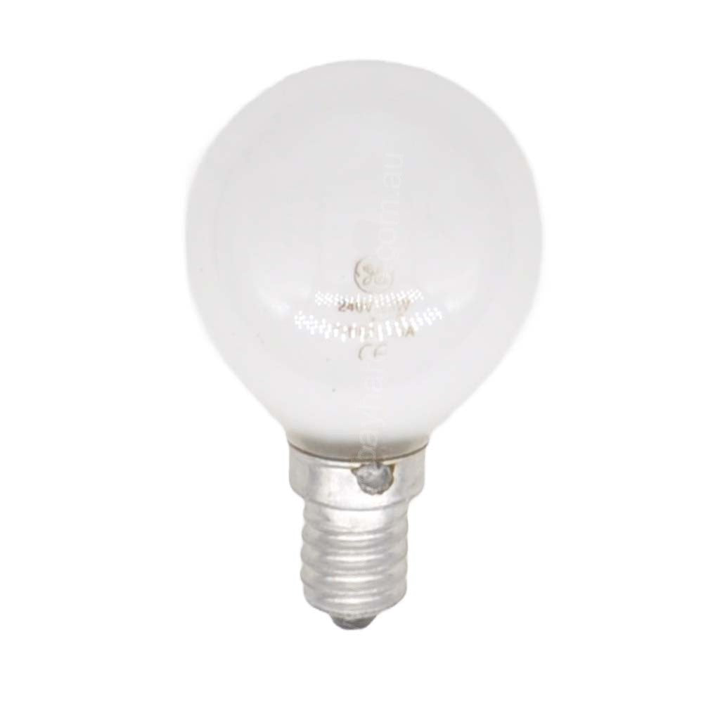 GE Fancy Round Incandescent Light Bulb E14 240V 25W Opal