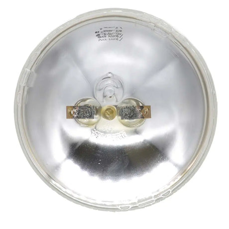 Round metallic light bulb on a white background