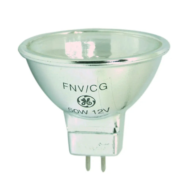 Clear light bulb with GE logo on a white background