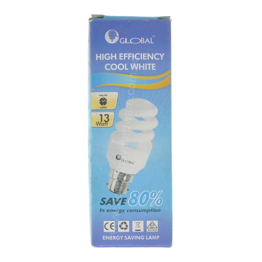 GLOBAL Energy Saving Light Bulb B22 240V 13W C/W 513220