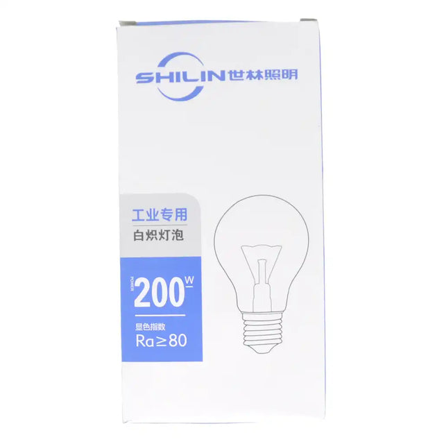 Shilin light bulb packaging with bulb illustration and text on a white background