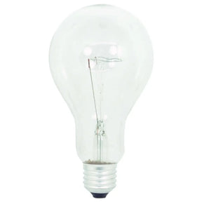 Clear light bulb on a white background