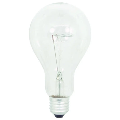 Clear light bulb on a white background