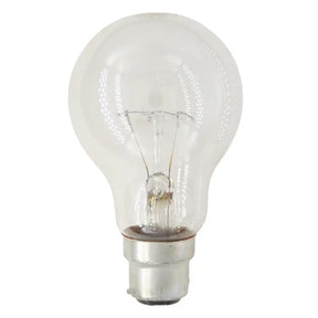 Clear light bulb on a white background
