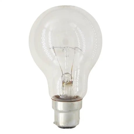 Clear light bulb on a white background