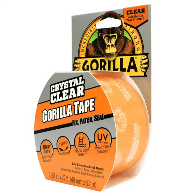 Gorilla Tape packaging with a cartoon gorilla on an orange background
