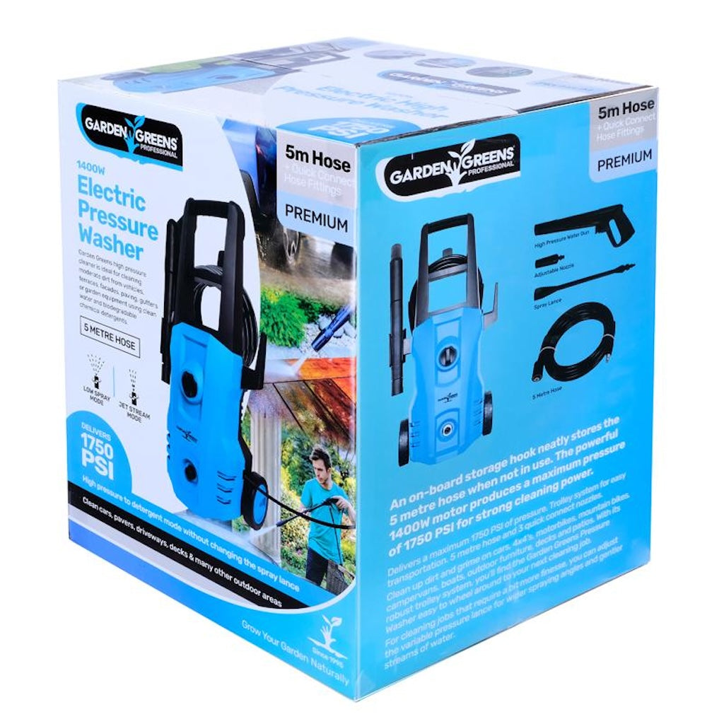 Garden Greens Electric Pressure Washer 1400W 1750PSI 267064