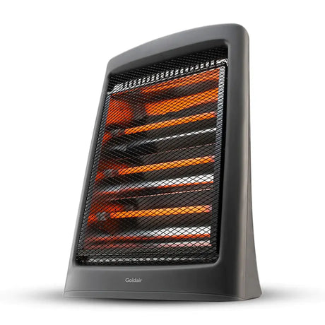 Portable space heater with visible brand logo on a white background
