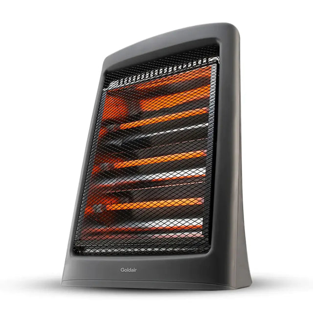 Portable space heater with visible brand logo on a white background