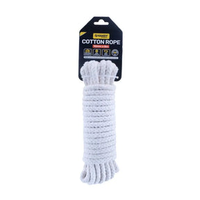 White cotton rope with packaging on a white background