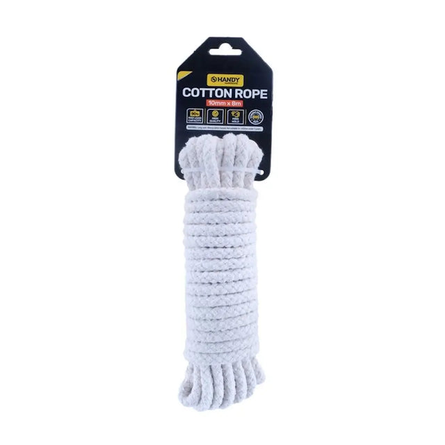 White cotton rope with packaging on a white background