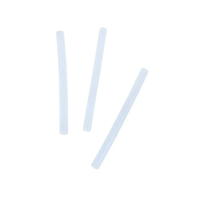 Three white cylindrical objects on a white background