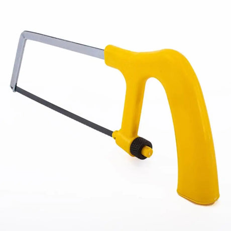 Yellow coping saw on a white background