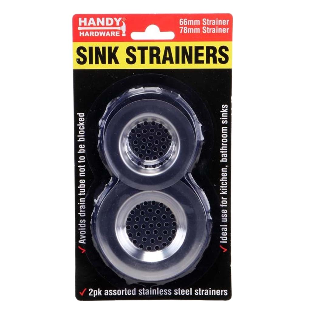 HANDY HARDWARE Stainless Steel Sink Strainers 66mm and 78mm 173693