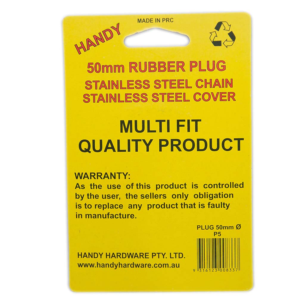 HANDY PRODUCT Easy Lift Bath and Sink Plug 50mm P5
