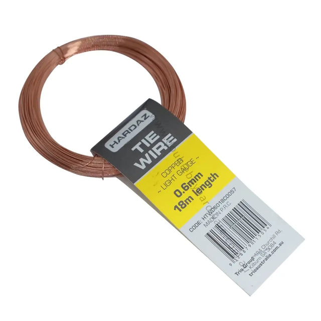 Copper wire with a label on a white background