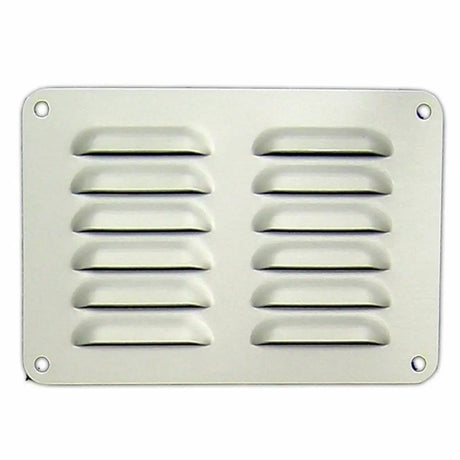 Metallic rectangular vent on a white background