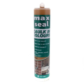 Max Seal caulk tube with green label on a white background