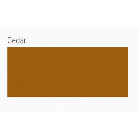 Rectangular color swatch labeled 'Cedar' on a white background