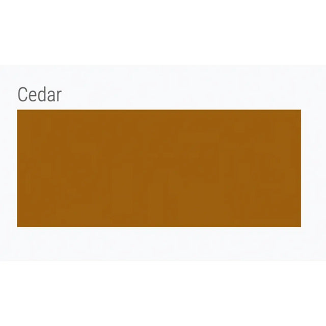 Rectangular color swatch labeled 'Cedar' on a white background