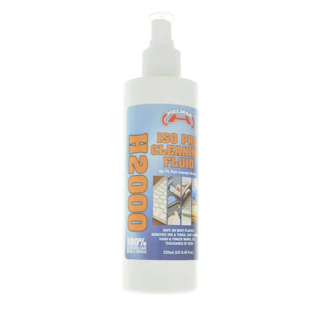 Bottle of ISO Pro Cleaning Fluid 2000 on a white background