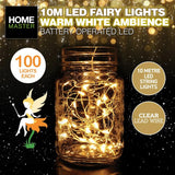 HOME MASTER Battery Fairy Lights Warm White 100LED 249237
