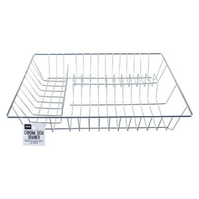 Chrome dish drainer on a white background
