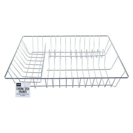 Chrome dish drainer on a white background