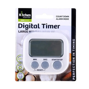Digital timer packaging with product and branding details on a white background