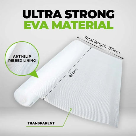 Transparenteva material with text highlighting features on a gray background