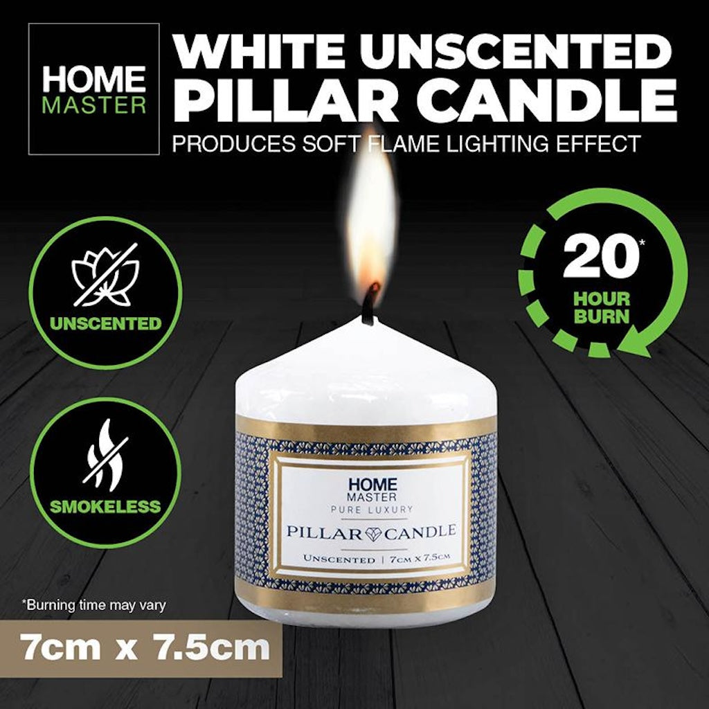 Pillar Candle Unscented 7x7.5cm 20 Hours