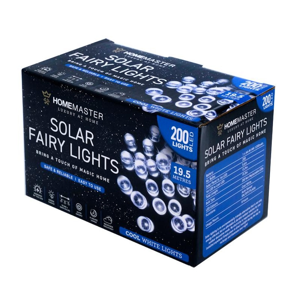 Solar Fairy Lights Cool White 200LED 184743