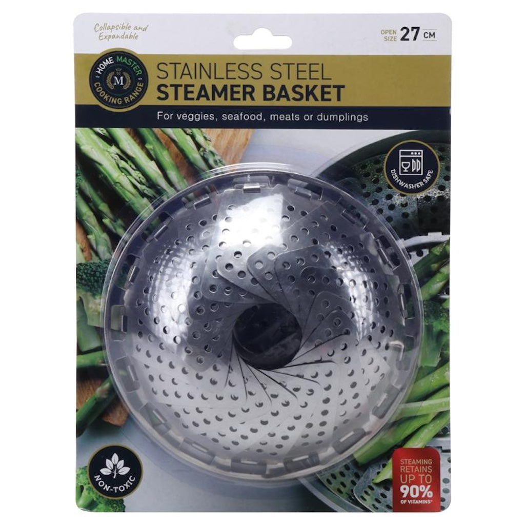 HOME MASTER Stainless Steel Steamer Basket 27cm 250967