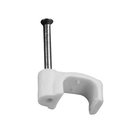 HPM 15mm Flat White Cable Clips 20Pcs DQ011