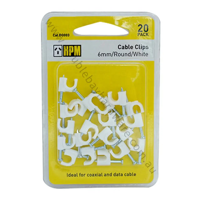 Pack of HPM cable clips with yellow packaging