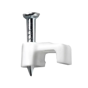 HPM Cable Clips 5mm Flat White For Bell Wire and Speaker Cable DQ001