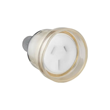 Light bulb with a white socket on a white background