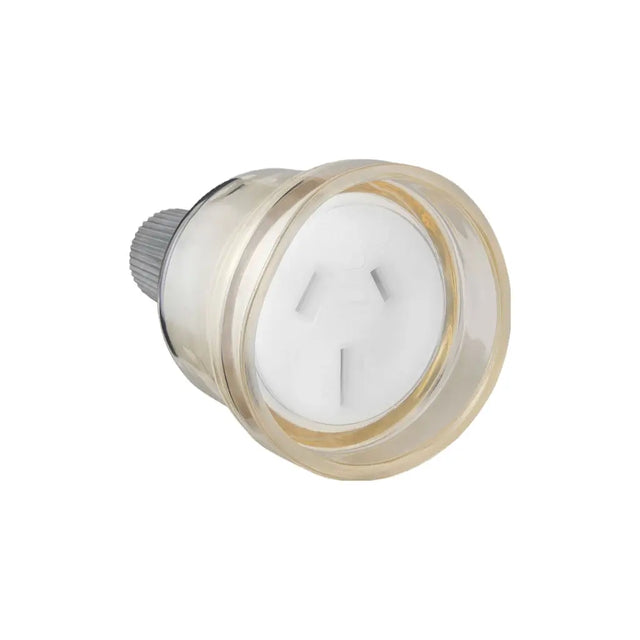 Light bulb with a white socket on a white background