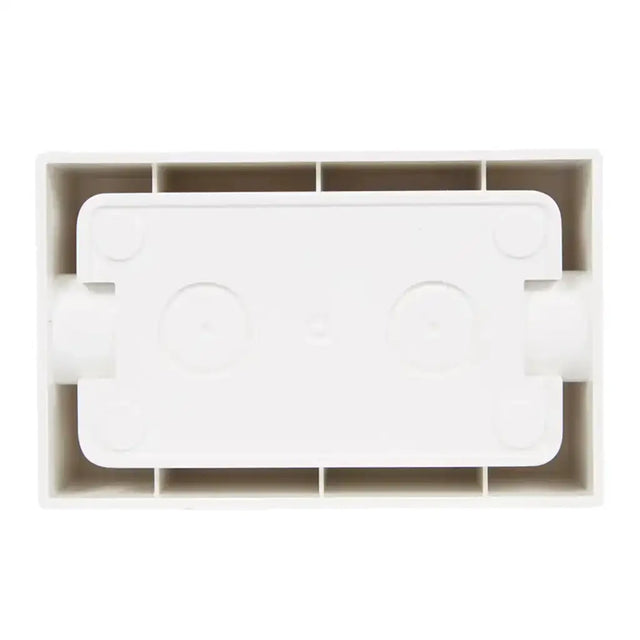 White plastic component on a beige background