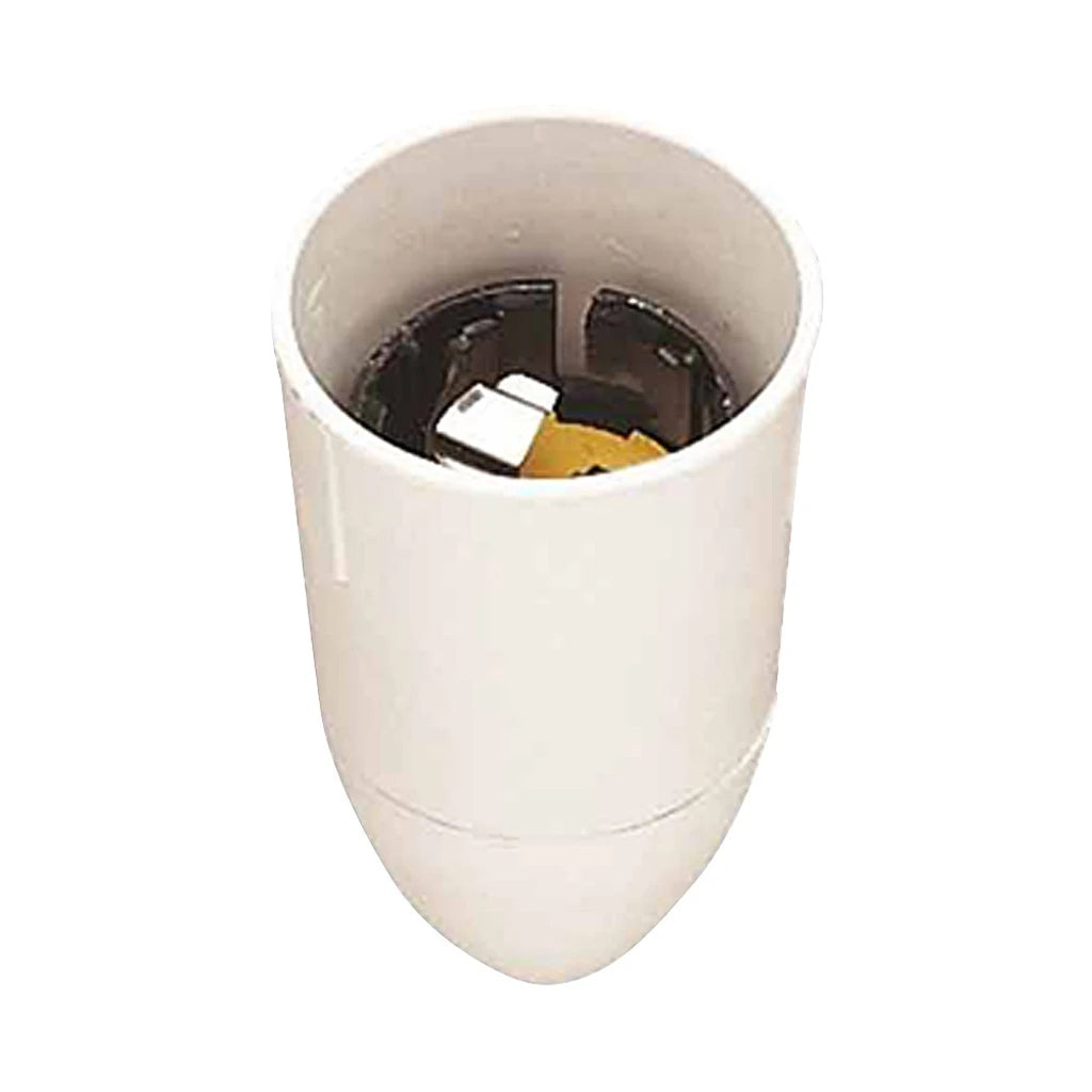 HPM Tapered Cap Safety Lamp Holder B22 White D332WE