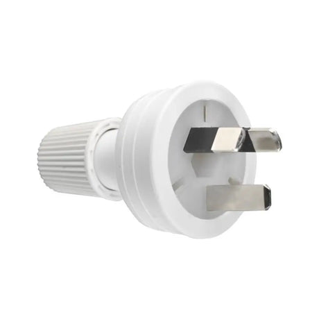White electrical plug on a white background