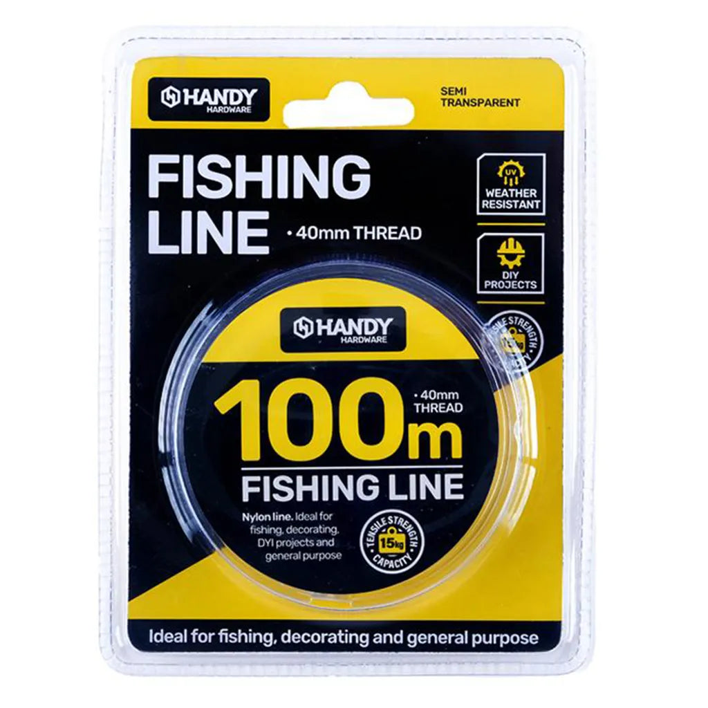 Handy Hardware Nylon Fishing Line 100m Semi Transparent 101290