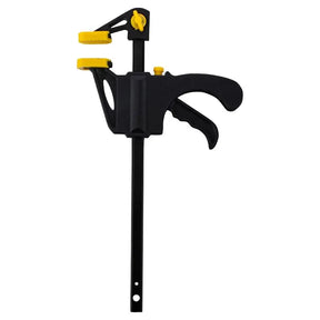 Black and yellow clamp on a white background
